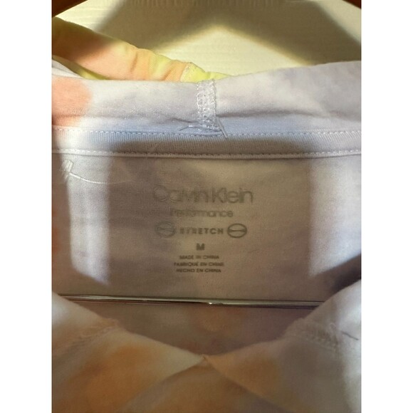 Calvin Klein Crop Hoodie Women’s Medium Monogram Logo Tie Dye multi color - Picture 2 of 4